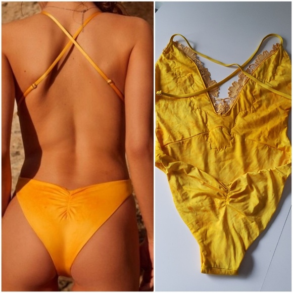 RARE Blue Life Eclipse Swimsuit yellow gold - Picture 3 of 8